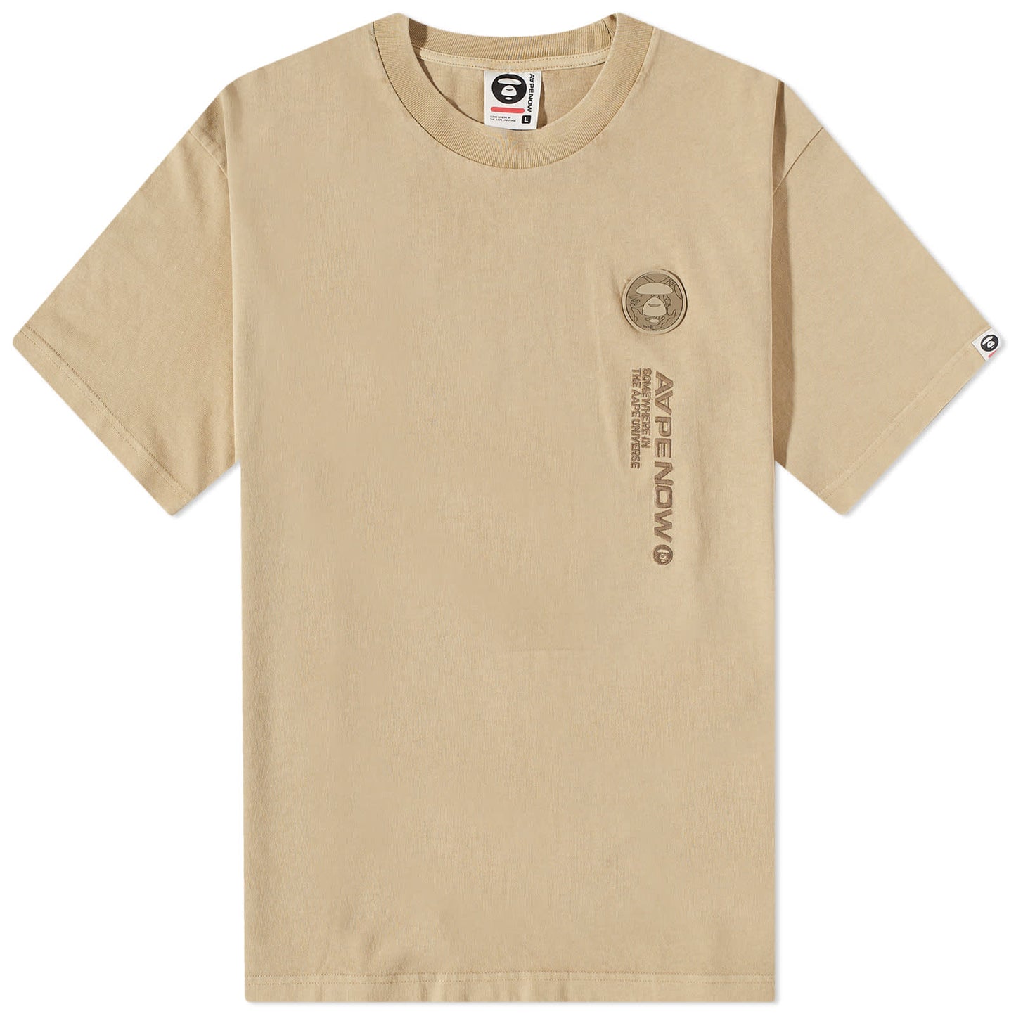 AAPE BY A BATHING APE Beige Embroidered T-Shirt
